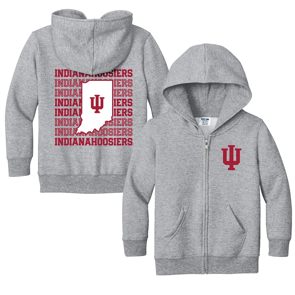 Toddler Chad & Jake Heather Gray Indiana Hoosiers Retro Full-Zip Hoodie