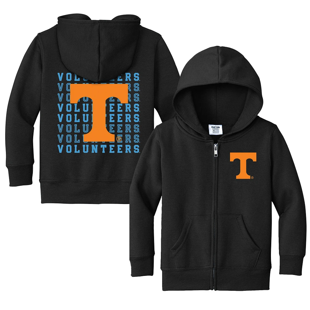 Toddler Chad & Jake Black Tennessee Volunteers Retro Full-Zip Hoodie