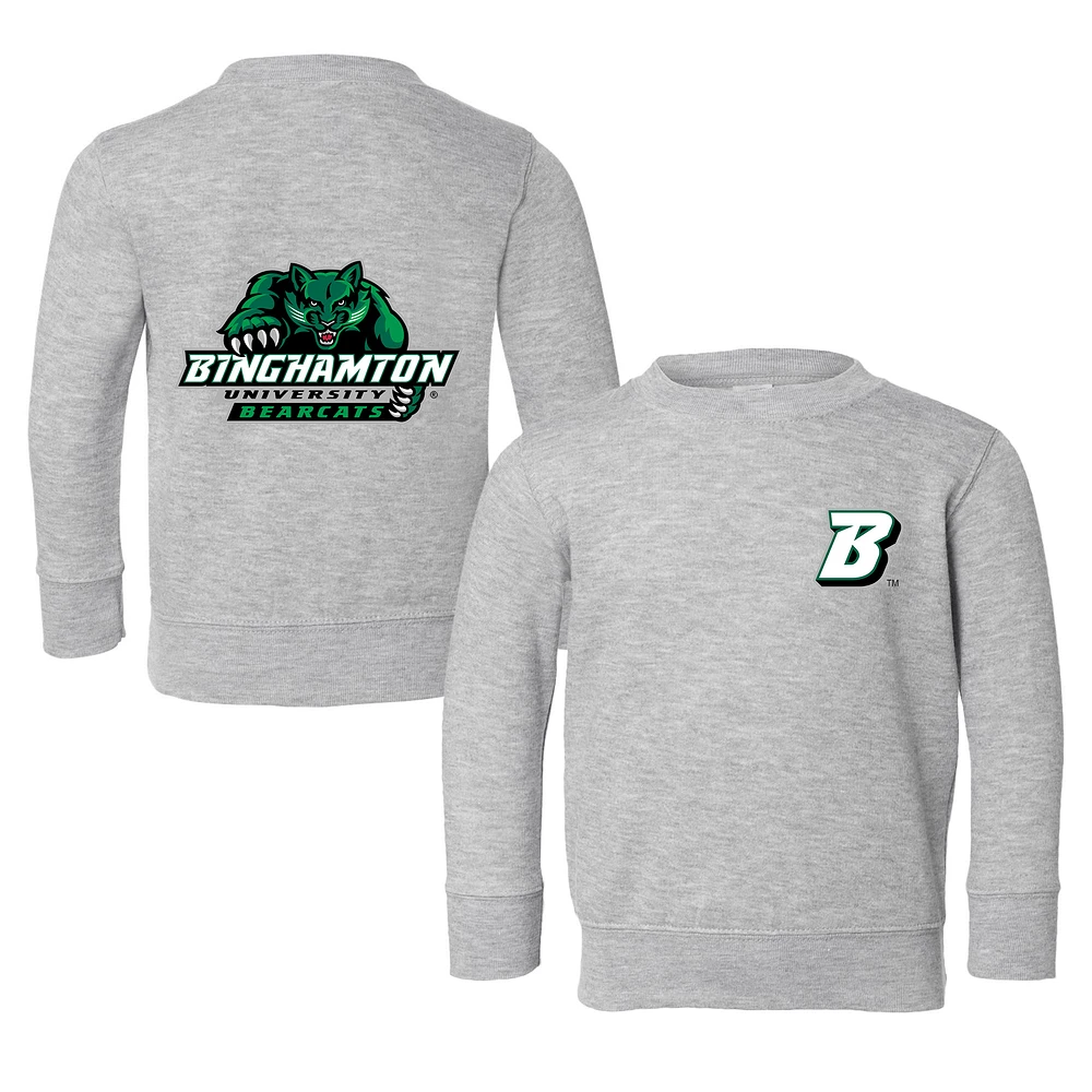 Toddler Chad & Jake Heather Gray Binghamton Bearcats Logo Pullover Sweatshirt