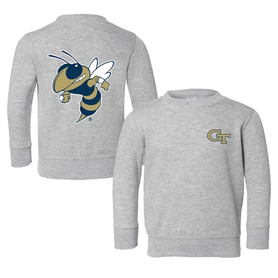 Toddler Chad & Jake Heather Gray Georgia Tech Yellow Jackets Logo Pullover Sweatshirt