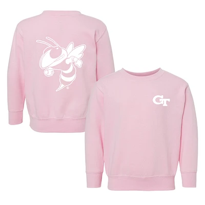 Toddler Chad & Jake Pink Georgia Tech Yellow Jackets Logo Pullover Sweatshirt