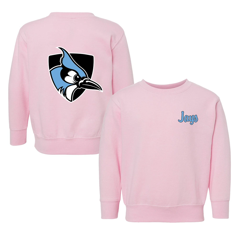 Toddler Chad & Jake Pink Johns Hopkins Blue Jays Logo Pullover Sweatshirt