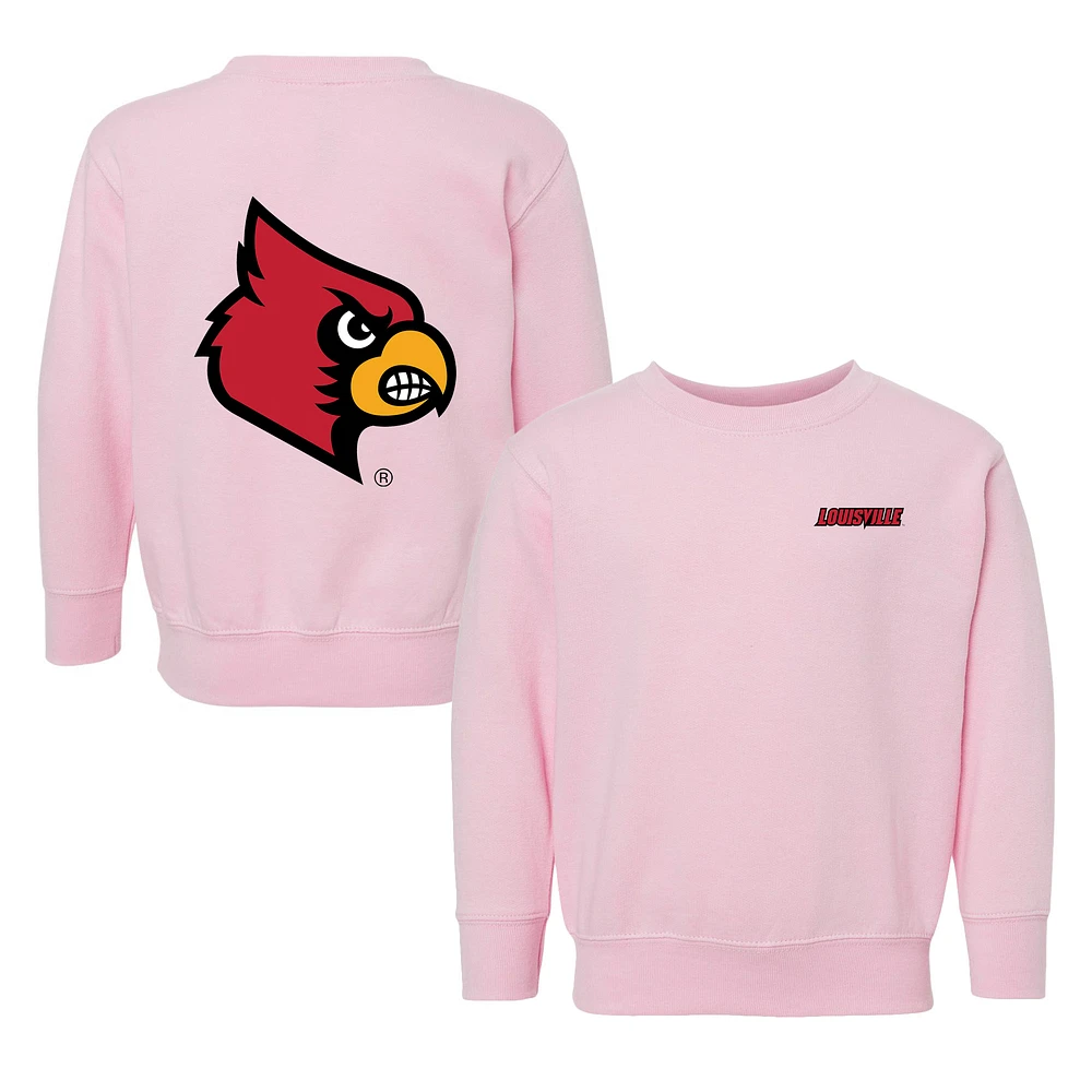 Toddler Chad & Jake Pink Louisville Cardinals Logo Pullover Sweatshirt