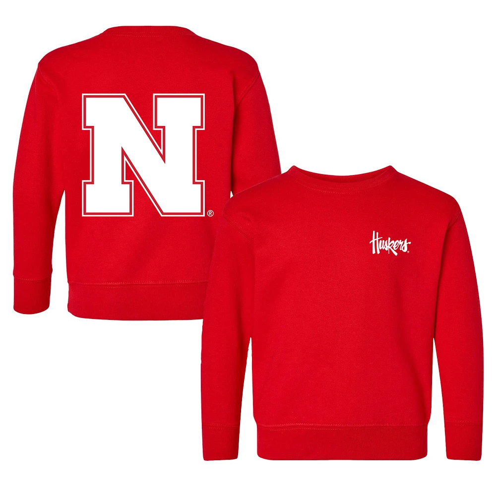 Toddler Chad & Jake Red Nebraska Huskers Logo Pullover Sweatshirt