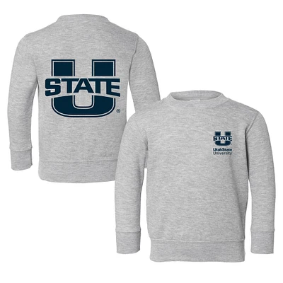 Toddler Chad & Jake Heather Gray Utah State Aggies Logo Pullover Sweatshirt