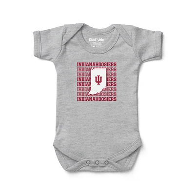 Newborn & Infant Chad Jake Heather Gray Indiana Hoosiers Retro Bodysuit