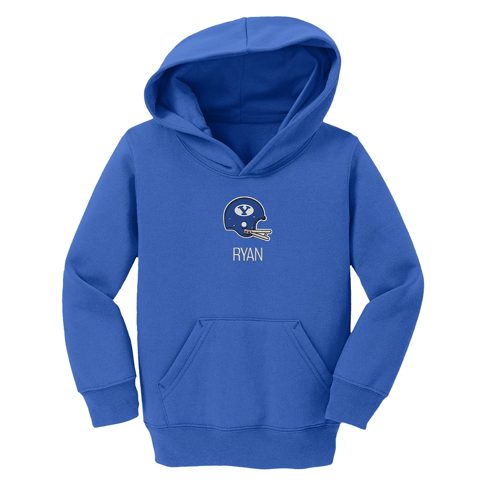 Toddler Chad & Jake Royal BYU Cougars Helmet Personalized Pullover Hoodie