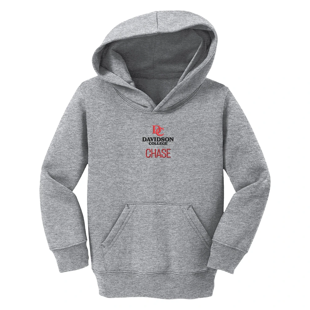 Toddler Chad & Jake Heather Gray Davidson Wildcats Primary Logo Personalized Pullover Hoodie