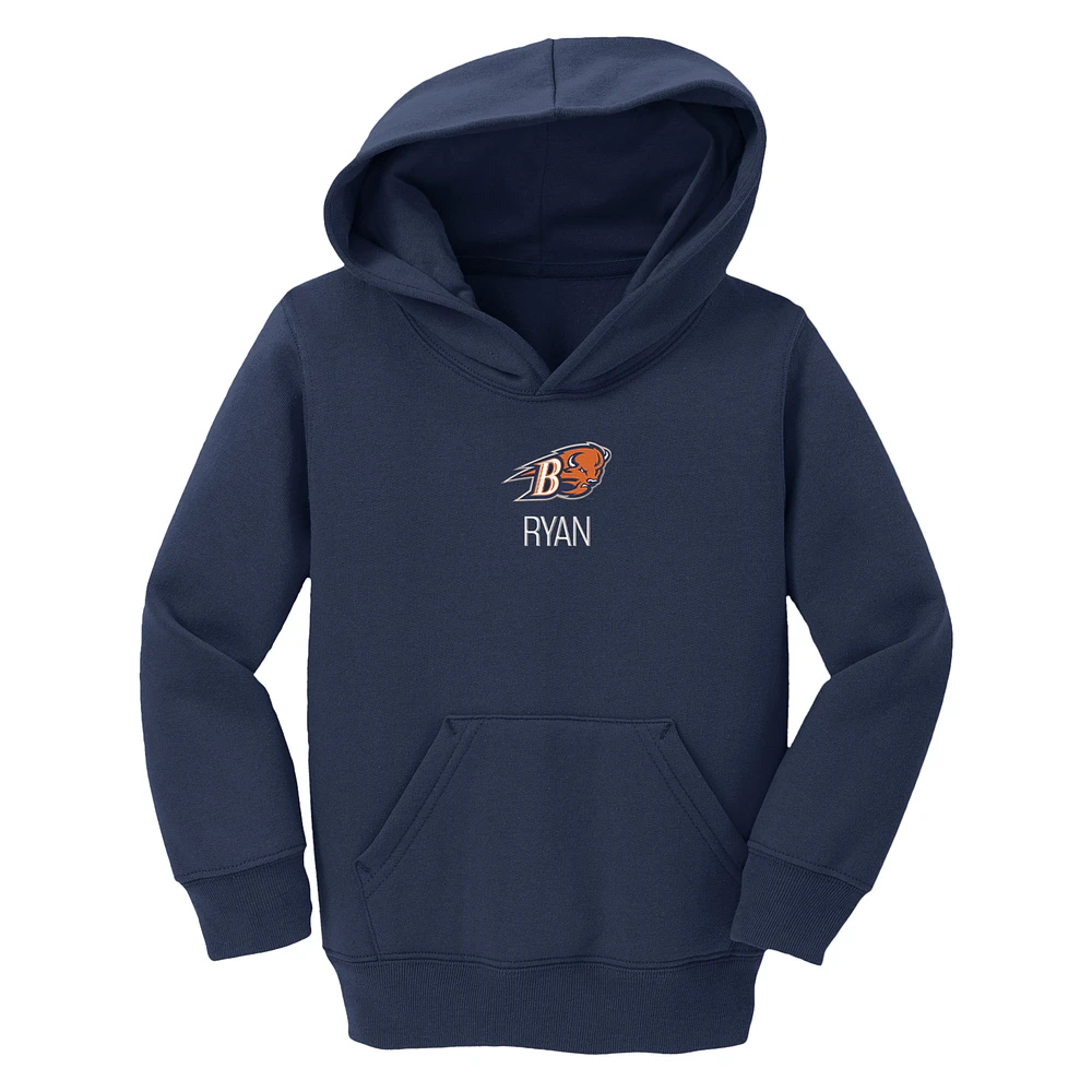 Toddler Chad & Jake Navy Bucknell Bison Secondary Logo Personalized Pullover Hoodie