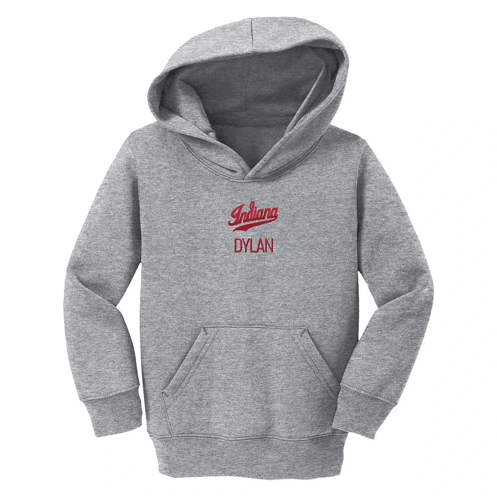Toddler Chad & Jake Heather Gray Indiana Hoosiers Secondary Logo Personalized Pullover Hoodie