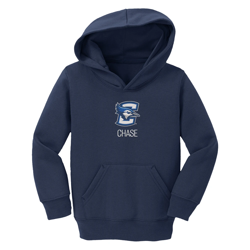 Toddler Chad & Jake Navy Creighton Bluejays Primary Logo Personalized Pullover Hoodie