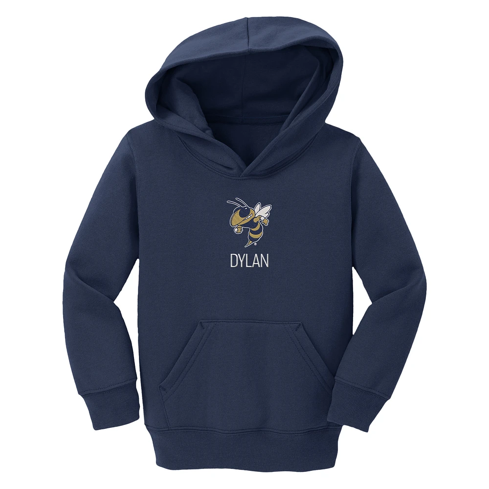 Toddler Chad & Jake Navy Georgia Tech Yellow Jackets Mascot Personalized Pullover Hoodie
