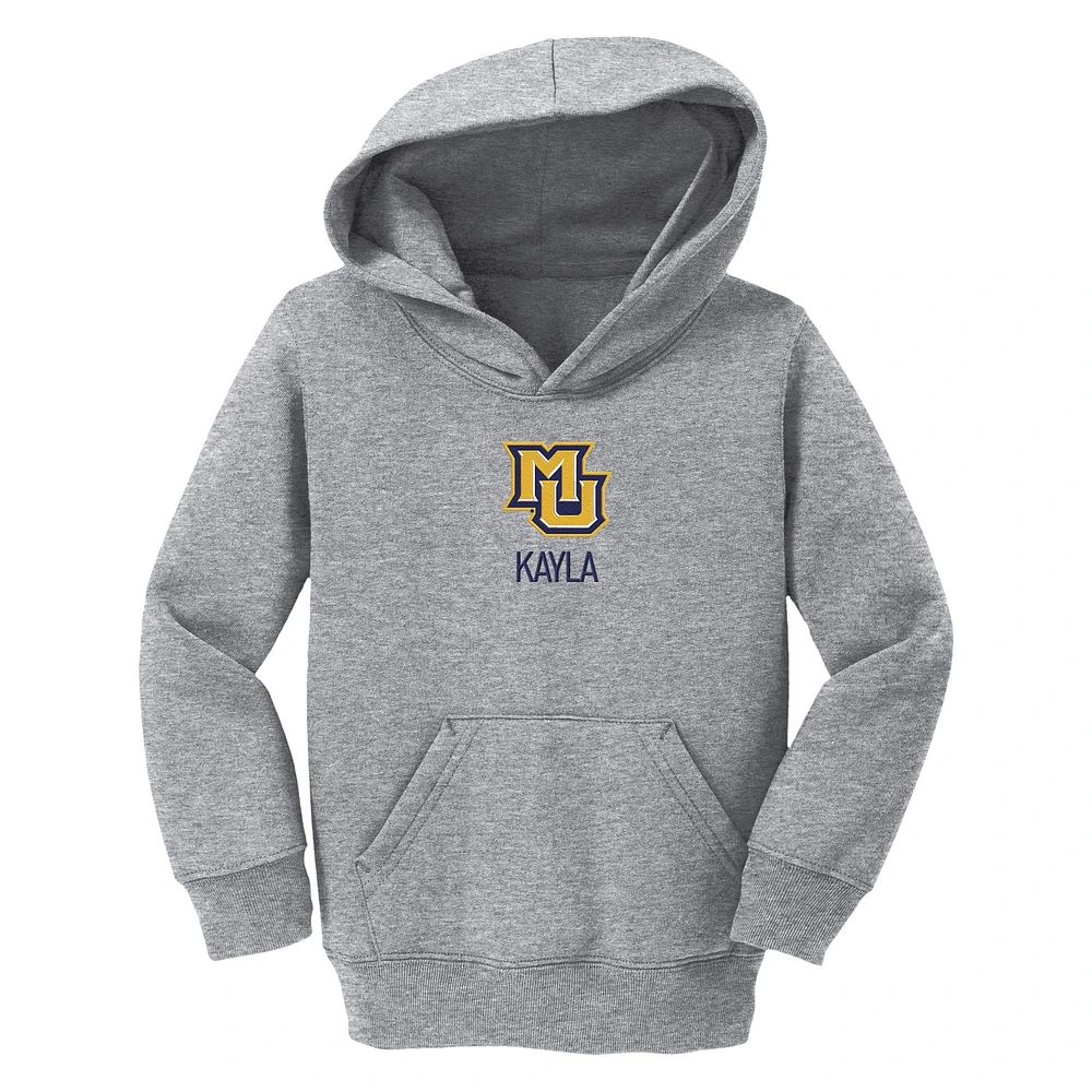 Toddler Chad & Jake Heather Gray Marquette Golden Eagles Secondary Logo Personalized Pullover Hoodie