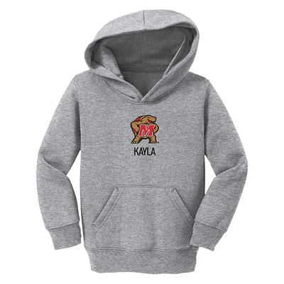 Toddler Chad & Jake Heather Gray Maryland Terrapins Mascot Personalized Pullover Hoodie