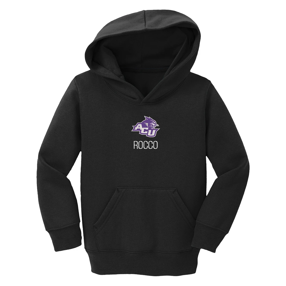 Toddler Chad & Jake Black Abilene Christian University Wildcats Primary Logo Personalized Pullover Hoodie