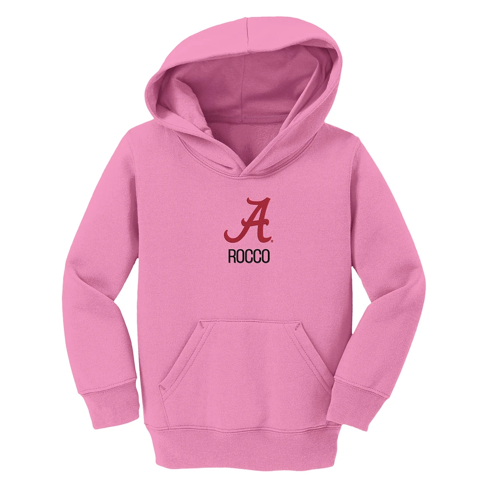 Toddler Chad & Jake Pink Alabama Crimson Tide Primary Logo Personalized Pullover Hoodie