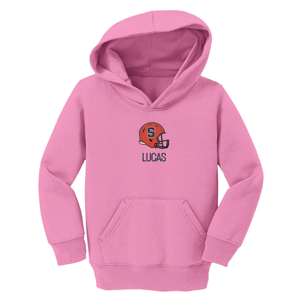 Toddler Chad & Jake Pink Syracuse Orange Helmet Personalized Pullover Hoodie