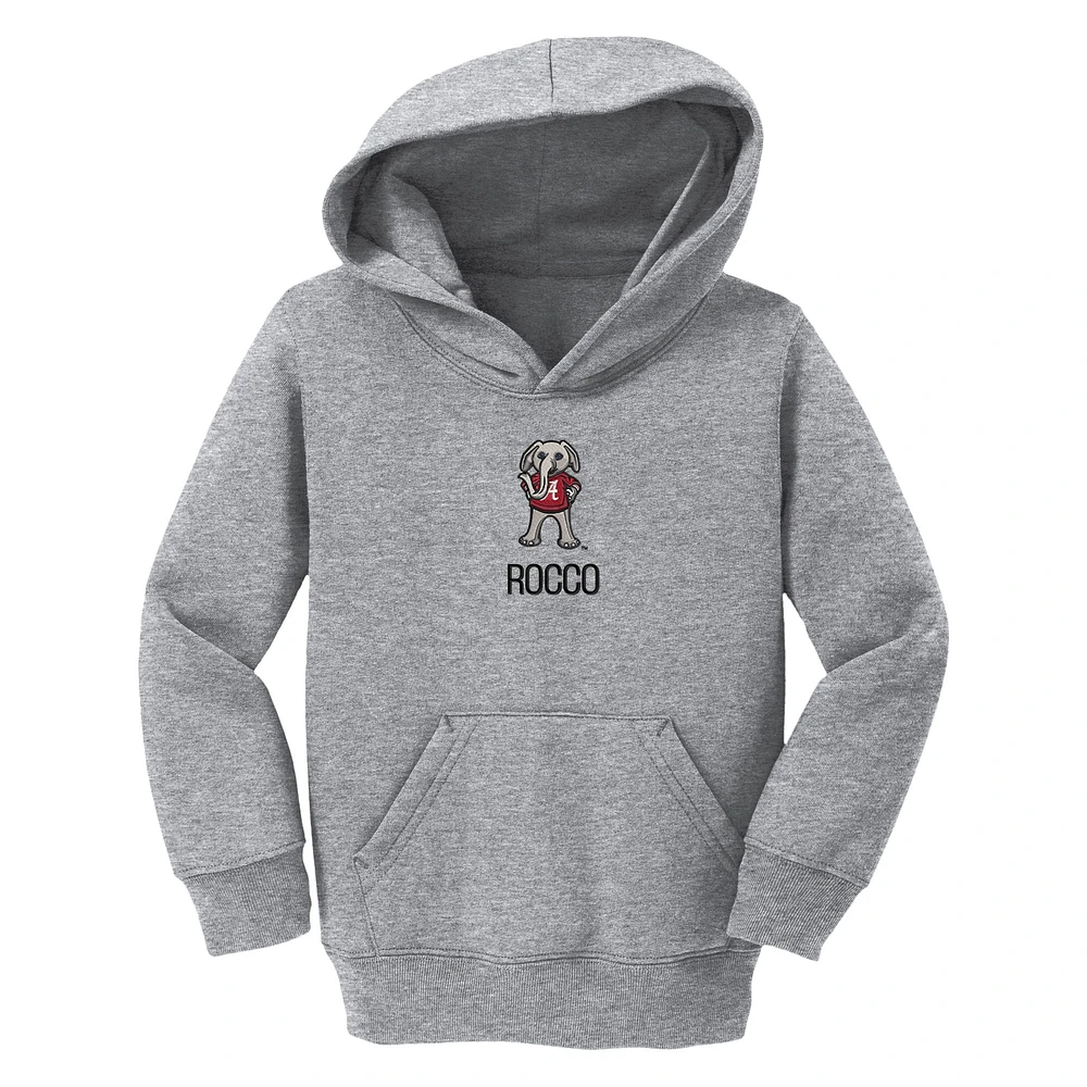 Toddler Chad & Jake Heather Gray Alabama Crimson Tide Mascot Personalized Pullover Hoodie