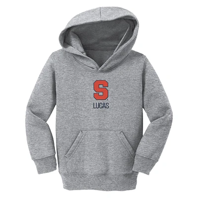 Toddler Chad & Jake Heather Gray Syracuse Orange Primary Logo Personalized Pullover Hoodie