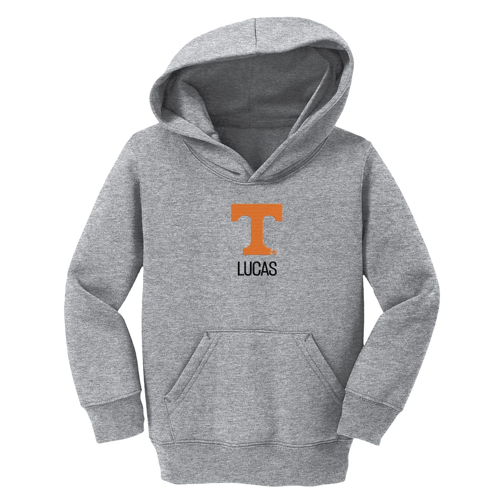 Toddler Chad & Jake Heather Gray Tennessee Volunteers Primary Logo Personalized Pullover Hoodie
