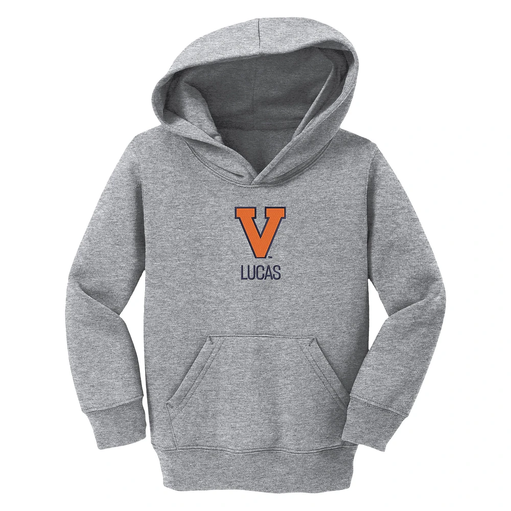 Toddler Chad & Jake Heather Gray Virginia Cavaliers Secondary Logo Personalized Pullover Hoodie