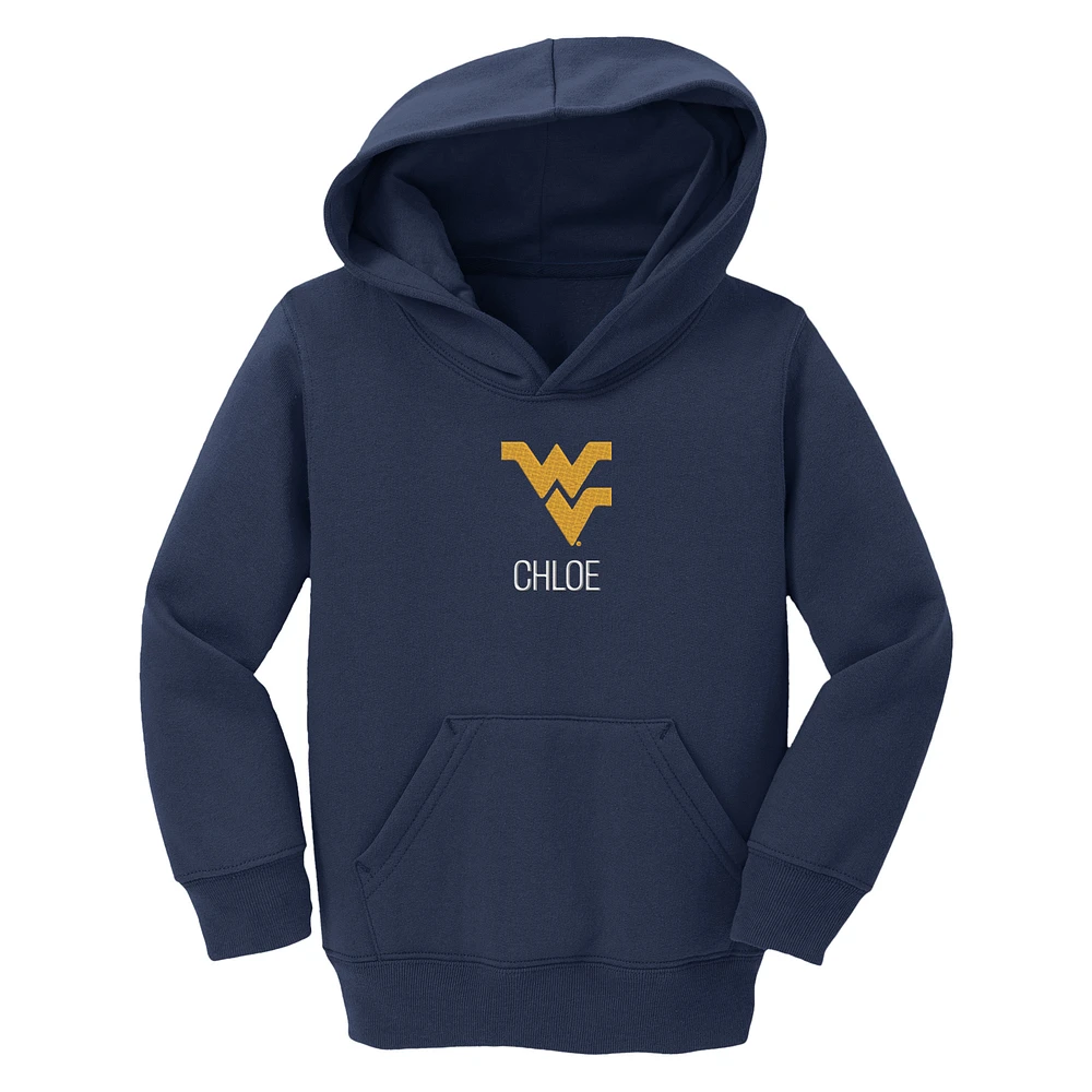 Toddler Chad & Jake Navy West Virginia Mountaineers Primary Logo Personalized Pullover Hoodie