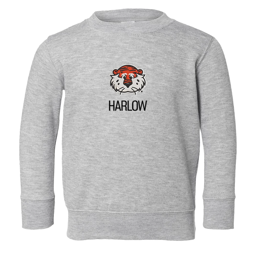 Toddler Chad & Jake Heather Gray Auburn Tigers Mascot Personalized Pullover Sweatshirt