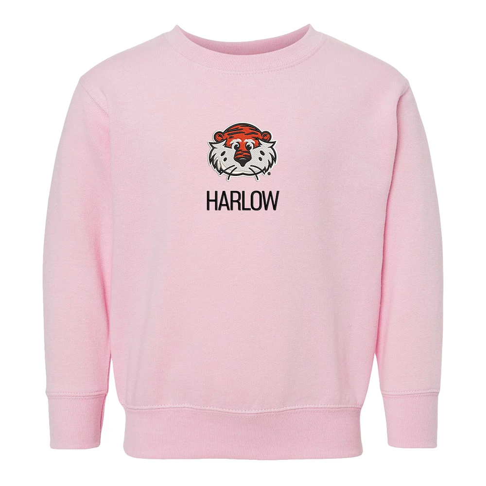 Toddler Chad & Jake Pink Auburn Tigers Mascot Personalized Pullover Sweatshirt