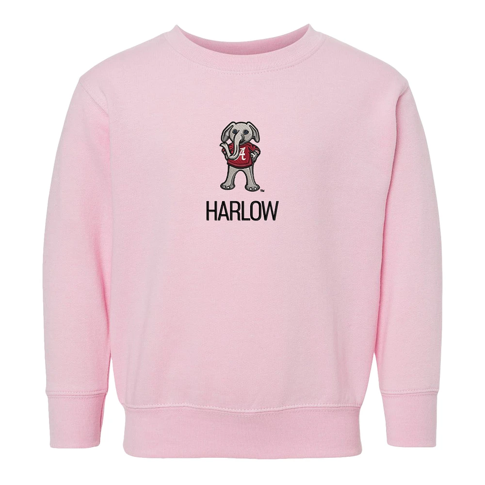 Toddler Chad & Jake Pink Alabama Crimson Tide Mascot Personalized Pullover Sweatshirt