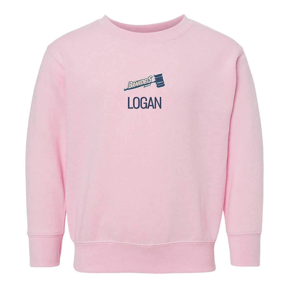 Toddler Chad & Jake Brandeis University Judges Secondary Logo Personalized Pullover Sweatshirt