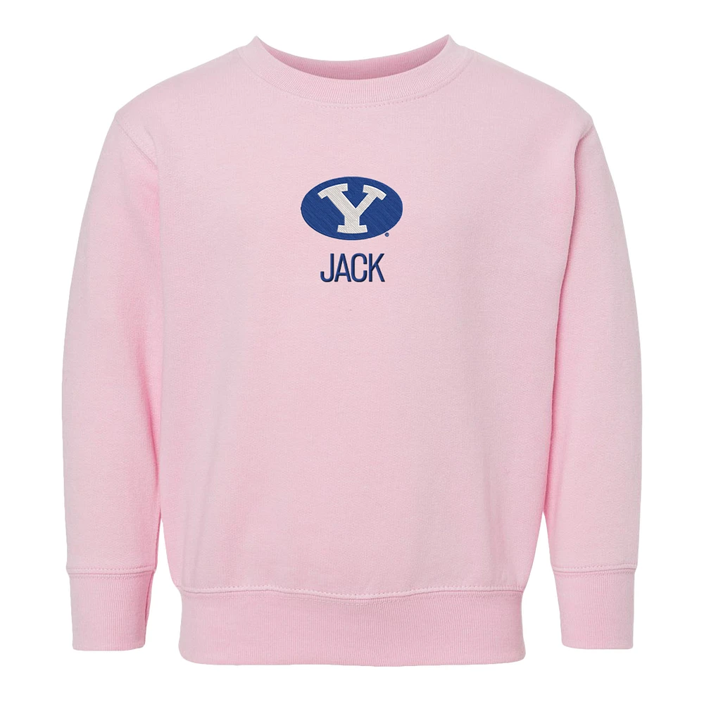 Toddler Chad & Jake BYU Cougars Primary Logo Personalized Pullover Sweatshirt