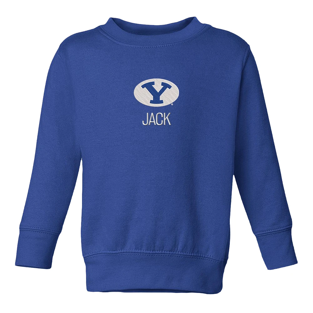 Toddler Chad & Jake Royal BYU Cougars Primary Logo Personalized Pullover Sweatshirt