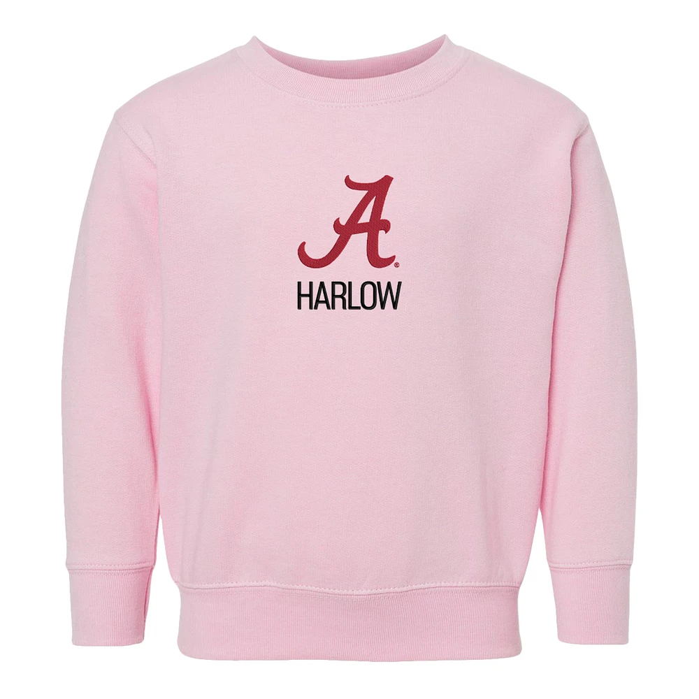 Toddler Chad & Jake Pink Alabama Crimson Tide Primary Logo Personalized Pullover Sweatshirt