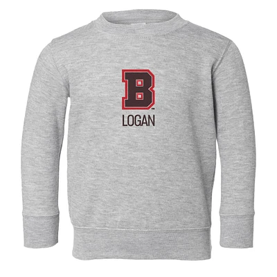 Toddler Chad & Jake Heather Gray Brown Bears Primary Logo Personalized Pullover Sweatshirt