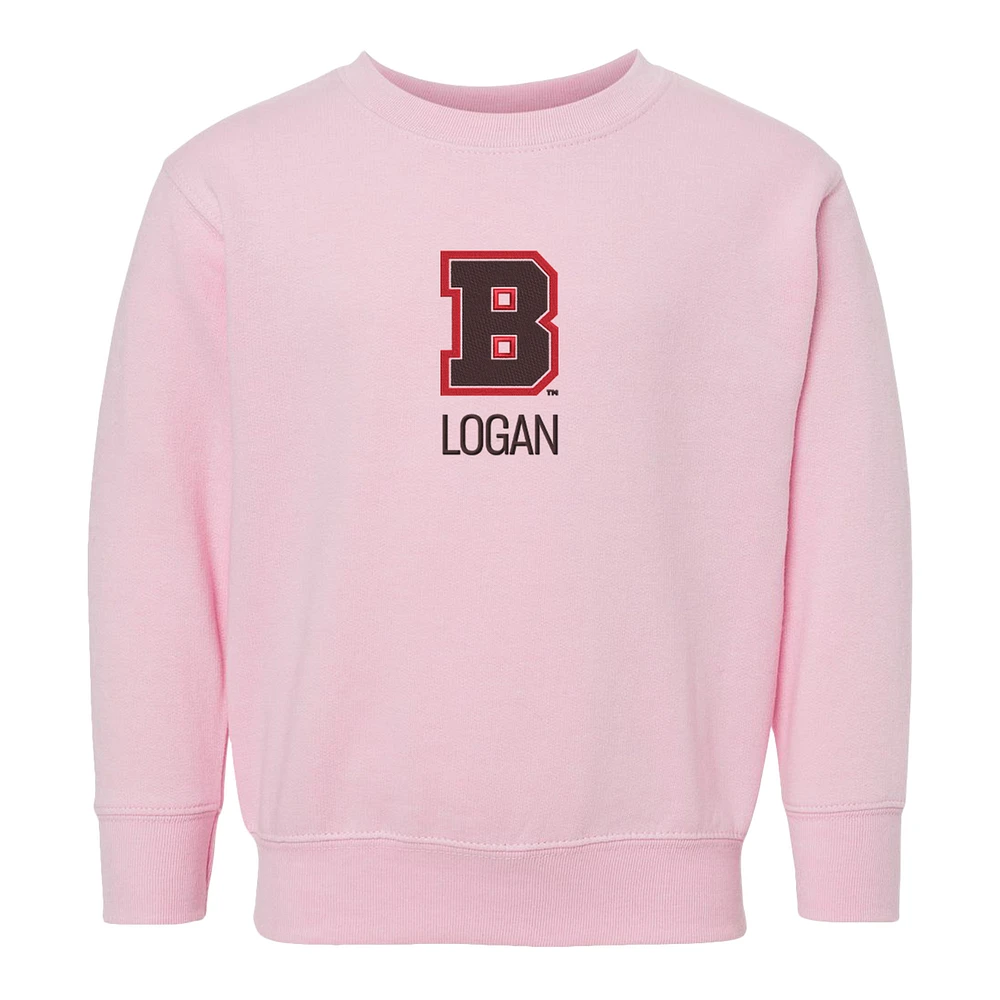 Toddler Chad & Jake Pink Brown Bears Primary Logo Personalized Pullover Sweatshirt
