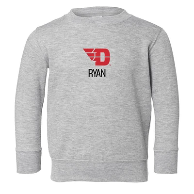 Toddler Chad & Jake Heather Gray Dayton Flyers Primary Logo Personalized Pullover Sweatshirt