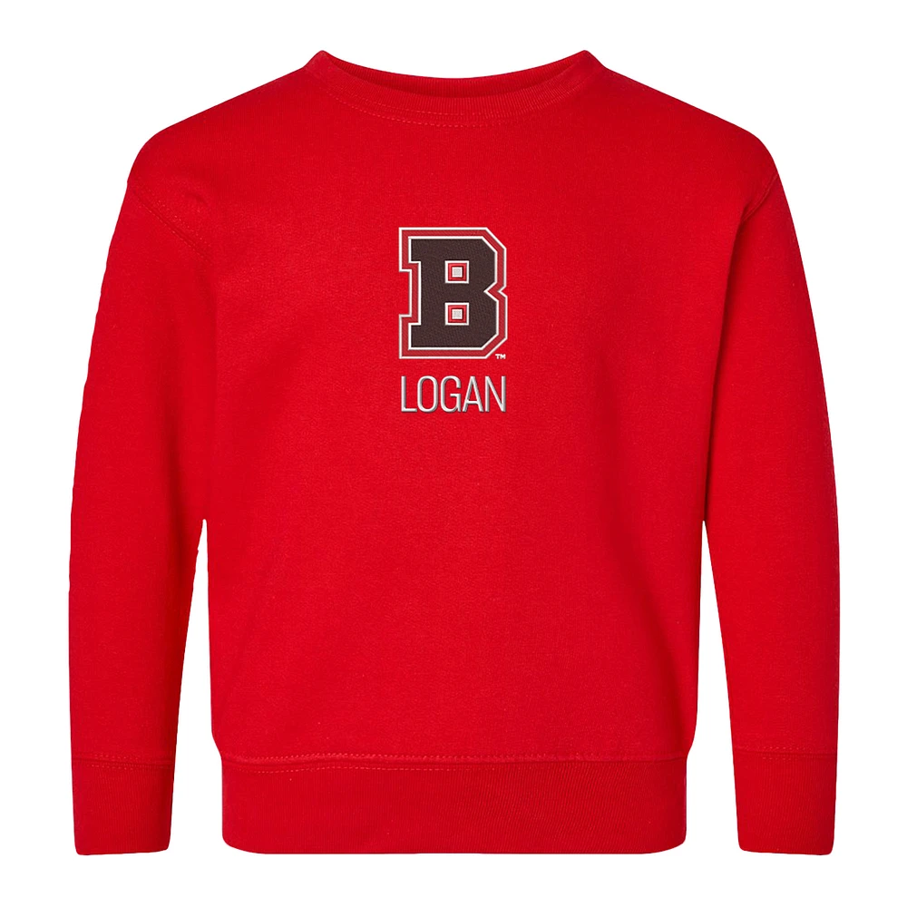 Toddler Chad & Jake Cardinal Brown Bears Primary Logo Personalized Pullover Sweatshirt