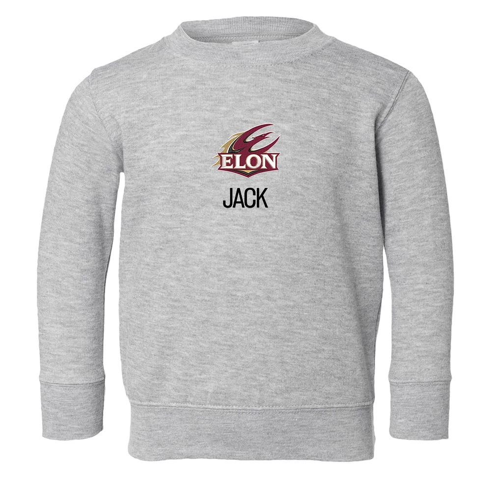 Toddler Chad & Jake Heather Gray Elon Phoenix Primary Logo Personalized Pullover Sweatshirt