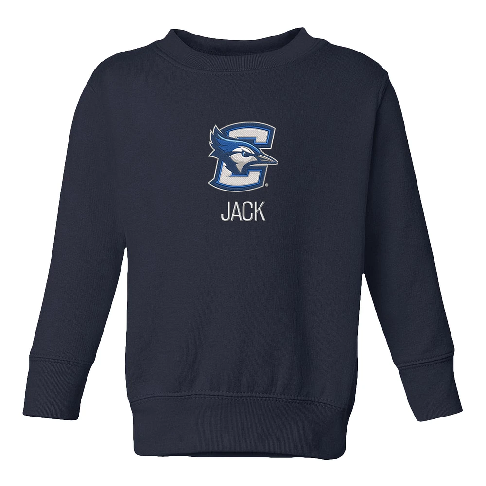 Toddler Chad & Jake Navy Creighton Bluejays Primary Logo Personalized Pullover Sweatshirt