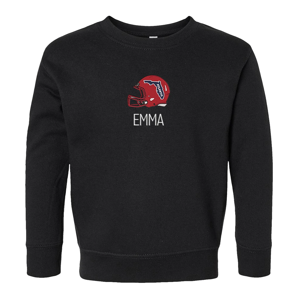 Toddler Chad & Jake Black Florida Atlantic Owls Helmet Personalized Pullover Sweatshirt