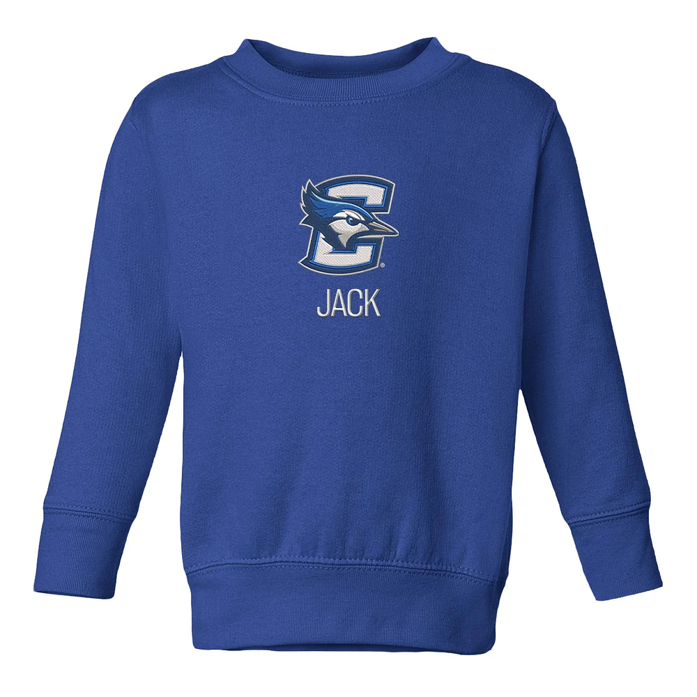 Toddler Chad & Jake Royal Creighton Bluejays Primary Logo Personalized Pullover Sweatshirt