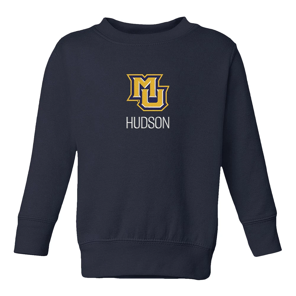 Toddler Chad & Jake Navy Marquette Golden Eagles Secondary Logo Personalized Pullover Sweatshirt