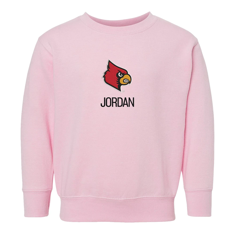 Toddler Chad & Jake Louisville Cardinals Primary Logo Personalized Pullover Sweatshirt