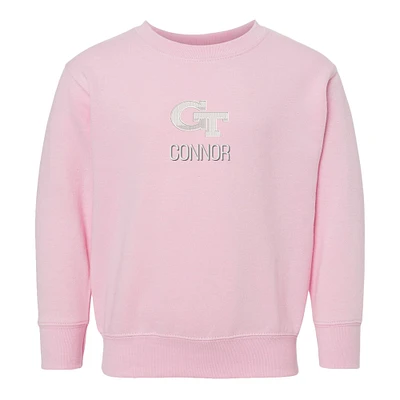 Toddler Chad & Jake Georgia Tech Yellow Jackets Primary Logo Personalized Pullover Sweatshirt