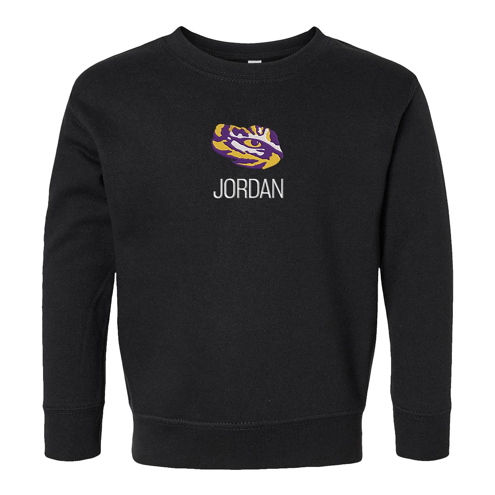 Toddler Chad & Jake Black LSU Tigers Secondary Logo Personalized Pullover Sweatshirt