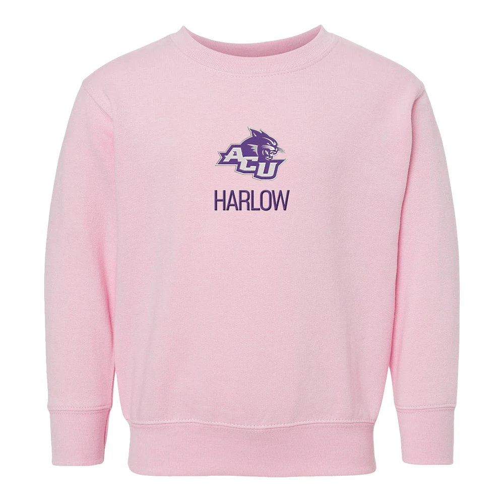 Toddler Chad & Jake Abilene Christian University Wildcats Primary Logo Personalized Pullover Sweatshirt