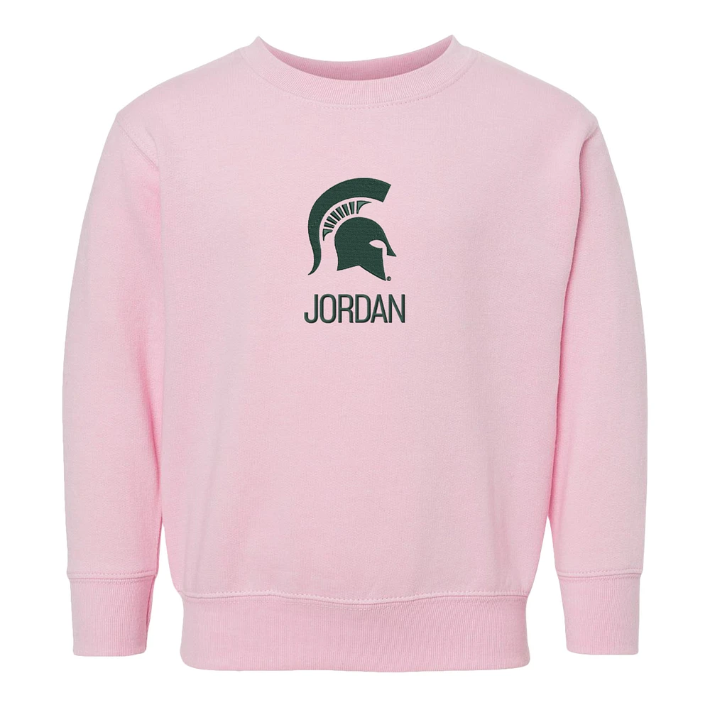 Toddler Chad & Jake Michigan State Spartans Primary Logo Personalized Pullover Sweatshirt
