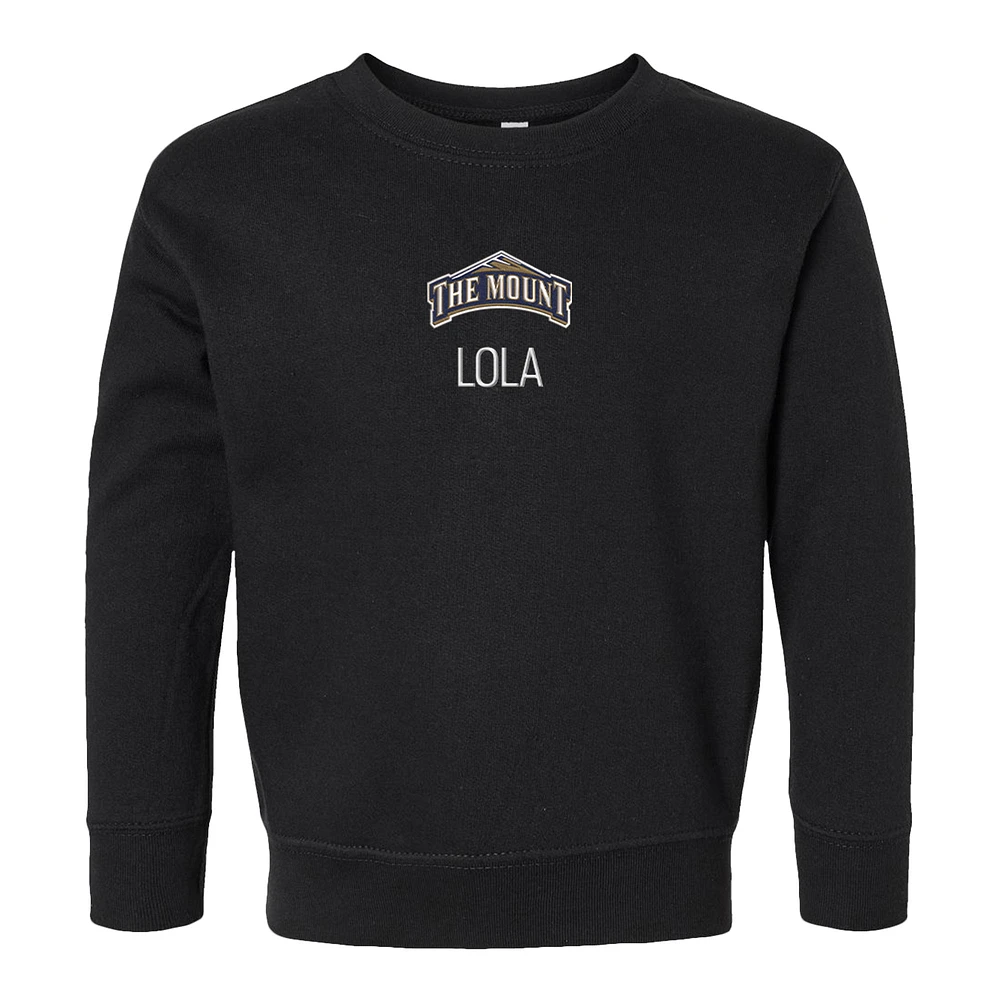Toddler Chad & Jake Mount St. Mary's Mountaineers Primary Logo Personalized Pullover Sweatshirt