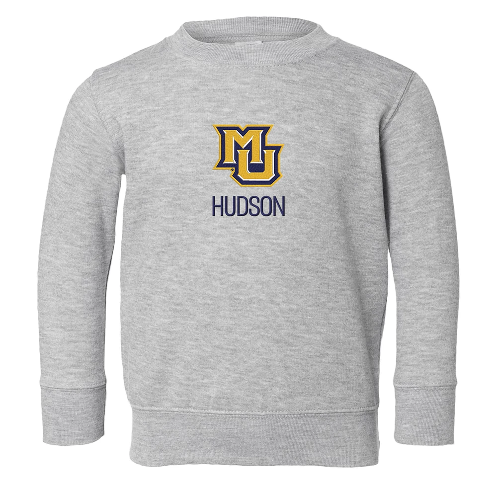 Toddler Chad & Jake Heather Gray Marquette Golden Eagles Secondary Logo Personalized Pullover Sweatshirt