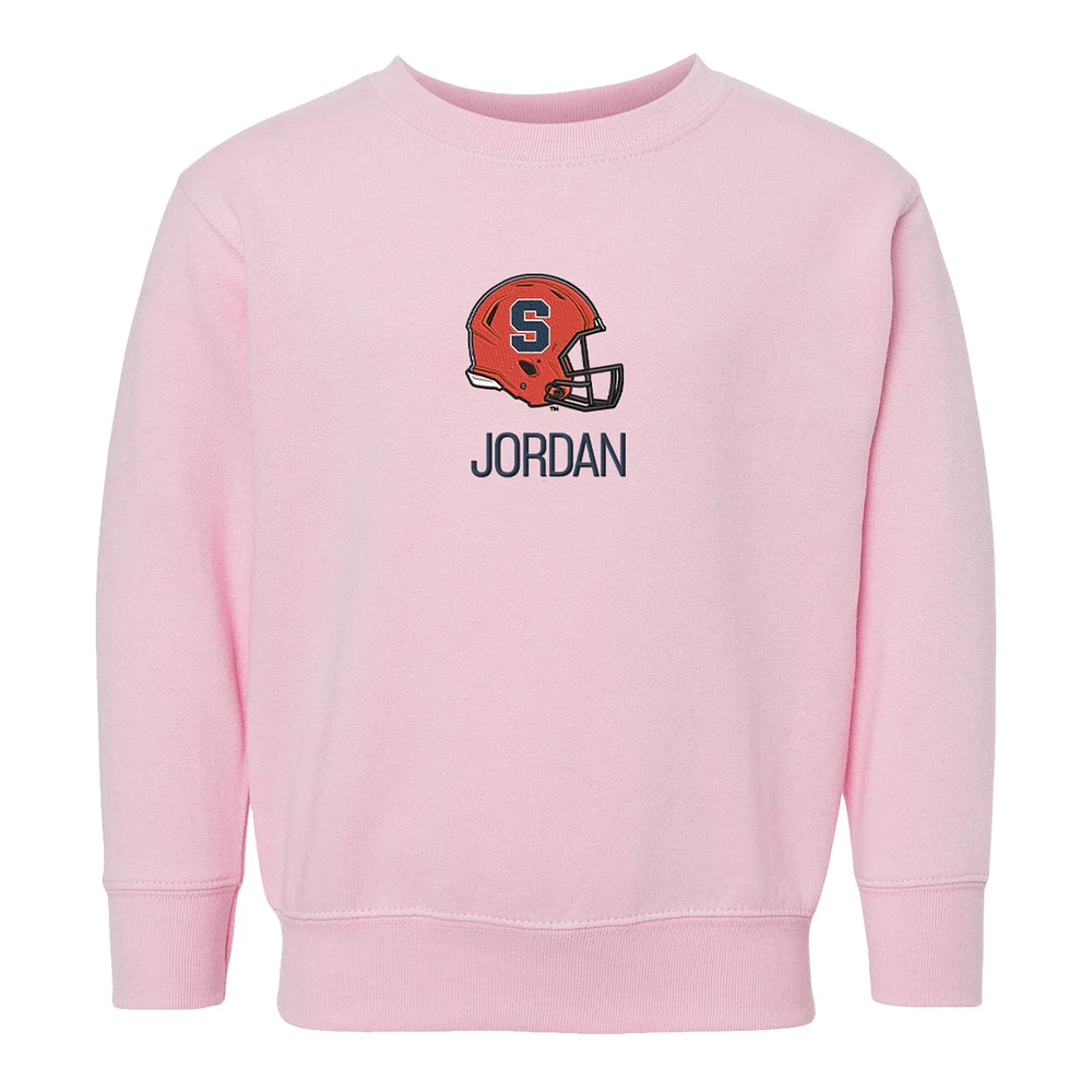 Toddler Chad & Jake Pink Syracuse Orange Helmet Personalized Pullover Sweatshirt